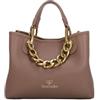 Braccialini Beth Jewels Borsa a mano di medie dimensioni in colore platino, con doppi manici e tracolla logata removibile e regolabile per una doppia portabilità. All'interno, una pochette estraibile