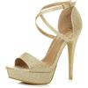 AJVANI Donna tacco alto fibbia cinturini incrociati scarpe punta aperta sandali numero 5 38