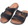 JOMIX Ciabatte Uomo Estive con Strappo Sandali Eleganti Comodi Pantofole Pelle Ergonomico Morbido Look Casual con Doppia Fibbia Regolabile MOX250687 Nero 43