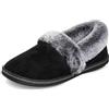 Skechers Cozy Campfire - Team Toasty, Pantofole Donna, Nero Black Microfiber Suede Faux Fur Line Blk, 37.5 EU