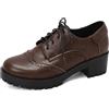 Bviennic Donna Tacco a Blocco Oxford 869 Marrone Numero 39 EU/40Cn