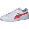 Puma Puma Smash V2 L Jr, Scarpe Da Ginnastica, Da Unisex - Bambini E Ragazzi, Bianco (Puma White-High Risk Red), 36 EU