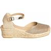 NOESLOMISMO BY DILEMA No es Lo mismo - Sandali o Espadrilles di Iuta con Zeppa per Donna | Plateau Sparto con Fibbia e Punta Chiusa | Colore Argento Iridio Taglia dalla 35 alla 41