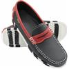 Zerimar Mocassino da Uomo in Vera Pelle, Calzatura Elegante e Leggera per Uso Quotidiano o Formale, Scarpa Confortevole, Colore Blu Marino e Rosso, Taglia 45.