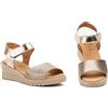 NOESLOMISMO BY DILEMA Damen Keilabsatz-Sandalen mit Klettverschluss, ergonomischer Sitz & | rutschhemmender Profilsohle - bequeme Sommer-Sandale für Alltag, Urlaub und lange Wege