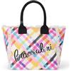 Braccialini Borsa Tote Donna Firmata Summer con Tracolla Tartan