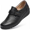 Cushion Walk Scarpe da donna leggere in ecopelle nera con chiusura a zeppa bassa, casual, lavoro, ufficio, scarpe comode, Nero , 38 EU