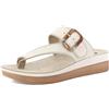 inblu Ciabatte Donna Infradito con Fibbia e Leggero Tacco, Plantare in Vera Pelle e Suola Bicolore, Ghiaccio, 39