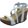 BioNatura 29A809 Imb Cast Bianco Sandalo per Donna con Zeppa Alta (Taglia 35)