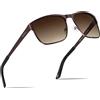 Carfia Occhiali da Sole da Uomo Protezione UV400 Polarizzati CA5225 | Montatura in Metallo, Uso quotidiano, Guida, Pesca, Viaggi, Escursionismo, Montatura rotonda, Resistente agli urti