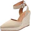 Generic Scarpe Comode Donna Estive Plateau Sandali Zeppa Sandali da donna in corda intrecciata con tacco spesso e tacco Estive con Scarpe Mare taglia 37