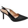 Malu Shoes Scarpe Decollete Slingback Donna Elegante Punta Glitter Vernice Lucida Nero Tacco 12 cm Cerimonia Cinturino Retro (37 EU)