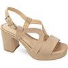 Valleverde Sandali Donna 32512 in Camoscio Beige Modello Casual. Una Calzatura Comoda Adatta per Tutte Le Occasioni. Primavera-Estate 2023. EU 37
