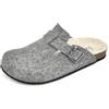 JOMIX Ciabatte Donna Invernali Sabot con Pelo Calde Pantofole Eleganti Ragazza Punta Chiusa con Pelliccia Sintetica ES2406 Grigio, 38