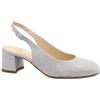 Melluso Décolleté Donna Slingback Chiuso Argento Glitterato con Tacco Largo d180q