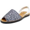 Avarca Made in Spain - Sandali da donna in pelle con paillettes glitterate, comode Menorquina con glitter 275