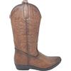 Malu Shoes Stivali Donna camperos Texani Stile Western Marroni spazzolati con Fantasia Laser su Pelle Tinta Unita Altezza Polpaccio (39 EU)