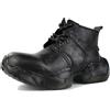 OSSTONE Retro Stivali da Sneaker Casual Moto per Uomo Moda Lace-Up Pelle Vintage Shoes OS-5008-S-1-IT-R