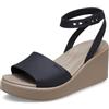 Crocs Brooklyn Ankle Strap Wedge, Sandali Donna, Black Mushroom, 39/40 EU