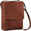 ROYALZ 'Kansas' Borsa Porta PC Uomo in Vera Pelle 13-14 Pollici - Ventiquattrore Borsa a Tracolla Università e Ufficio - Borsello Cartella documenti DIN A4 Messenger Bag, Colore:Roma Cognac Marrone