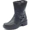 IGI&Co 6663300 Capra Met Parke Nero Tronchetti accollati con Tacco Basso per Donna in Pelle Nera