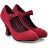 MFairy Scarpe Mary Jane da donna con fibbia, tacco grosso, décolleté imbottite…, Rosso, 42 EU