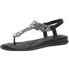 Generisch Scarpe da donna, suola spessa, sandali con zeppa, perla alla moda, spiaggia all'aperto, sandali bohémien, E nero, 39 EU