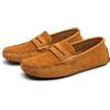 LZQpearl Mocassini Penny da Uomo, Scarpe Basse da Uomo in Pelle Scamosciata, Slip on Boat Deck Casual Mocassino Pantofole per Unisex Adulti E Adolescenti (Coffee,45)