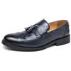 DXSYGMBN Mocassini con Nappine Uomo Scarpe Brogue Oxford Eleganti Stringate Basse da Cerimonia Business Matrimonio Casual Scarpe in Pelle,Blu,48 EU