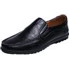 Generic Loafer da Uomo in Pelle Nera 38-47: Mocassini da Uomo in Pelle Nera Scarpe estive semplici Sandali Estivi Tinta Unita Sandali Sportivi Leggeri Scarpe Basse comode da Uomo Eleganti Scarpe da Sposa