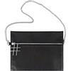 DUDU Borsa a Tracolla Nera Donna in Pelle con Catena Elegante di Design Sottile con Cerniera Zip Nero