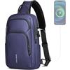 hk Borsa a tracolla da uomo con porta di ricarica USB Zaino a Tracolla