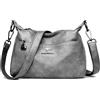 BaiWaNG Borse di lusso in morbida pelle Borse firmate Borse a tracolla da donna Borse casual grandi da donna 2022, grigio, 26 * 11 * 18 cm