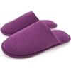 ofoot Pantofole antiscivolo da donna in cotone biologico, soffice memory foam lavabile per la camera estiva, suola in gomma(viola,EU 41-42)