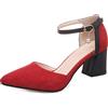 Bviennic Donna Appuntito Estate Con Cinturino Alla Caviglia Tacco A Blocco Sandali Eleganti Serata Moda Closed Toe Vestito Prom Scarpe Rosso/5Cm Numero 50 Eu-52Cn