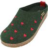 HAFLINGER Grizzly Cuoricini - Pantofole in feltro a forma di cuore, in sughero, Tasso 35, 36 EU