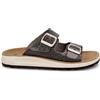 Fly Flot Ciabatte Donna doppia fascia Regolabile con Fibbia Sottopiede in Vera Pelle Anatomico Calzata super Confortevole
