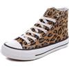 CHICMARK Sneaker da donna High/Low Top Fashion Leopard Espadrilles, Giallo High Top, 37 EU