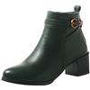 Bviennic Donna Punta Rotonda Casuale Chelsea Polacchine Zip Inverno Ufficio Comfy Block Chunky Tacco Medio Moda Donna Mens Stivaletti Verde Numero 40.5 EU-42Cn