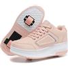 Rolltongoz Scarpe Ragazza da Ragazzo con Ruote, 2 in 1 per Bambini, con rotelle, per Skateboard, Sneakers,Rosa,40EU