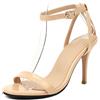 Bviennic Donna Tacco a Spillo Tacco Alto Sandals Semplici 0725 Apricot Numero 32 EU/31Cn