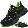 ISOOUS Scarpe Antinfortunistiche Uomo Donna Scarpe da Lavoro Leggere Scarpe da Cantiere Antiscivolo Traspiranti Verde 36