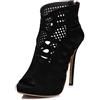 Bviennic Donna Peep Toe Tacco A Spillo Strappy Alla Schiavae Polacchine Eleganti Cordoncino Estate Cavo Bridal Festa Plateau Scarpe Nero Numero 46 EU-48Cn