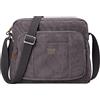 Troop London TRP0234 Troop London Classic Canvas Across Body Bag - Charcoal