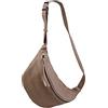 SH Leder Fania G697 - Borsa da donna in vera pelle a tracolla, unisex, per festival, viaggi, taglia media, 37 x 21 cm, cipria, Grande
