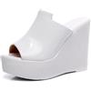 TNMIUH Sandali Donna Platform in Pelle Nera con Zeppa Alta, Ciabatte Eleganti con Plateau 11cm, Scarpe Estive Moda