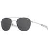 AO American Optical Original Pilot Sunglasses - Nylon Lenses - Bayonet Temple (Silver/Grey, 55)