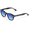 X-LAB XLAB 8004 Occhiali da sole stile moscot, 50mm, Nero/Azzurro Sfumato, Unisex