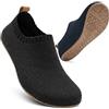 Sosenfer Pantofole morbide unisex - Pantofole fatte in casa antiscivolo, comode scarpe a piedi nudi per uomo e donna, per casa, bagno e hotel, 1220 Njd Nero, 46/47 EU