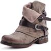 Pogolino 2520 - Stivaletti da donna con borchie, con cerniera, piatti, comodi, St140 cachi, 37 EU